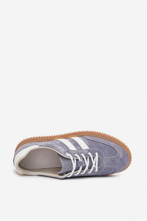 zamšādas Sneakers modeļa apavi Sieviešu ar platformu Zilas krāsas Tā irrisae