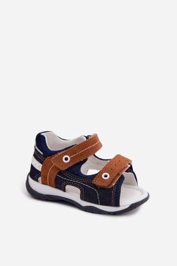 Bartek 84408-66 zamšīgas sandales zēniem zili-brūnā krāsā