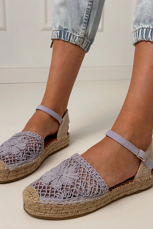 Violetas mežģīņu espadrilles sūkņi Santos