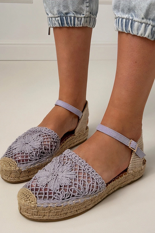 Violetas mežģīņu espadrilles sūkņi Santos