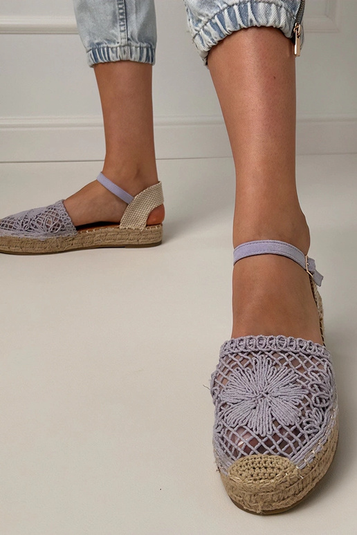 Violetas mežģīņu espadrilles sūkņi Santos