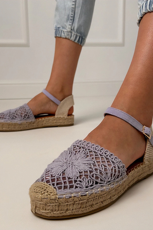 Violetas mežģīņu espadrilles sūkņi Santos