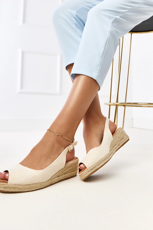 Bēšas espadrilles platformas sandales Nevarez