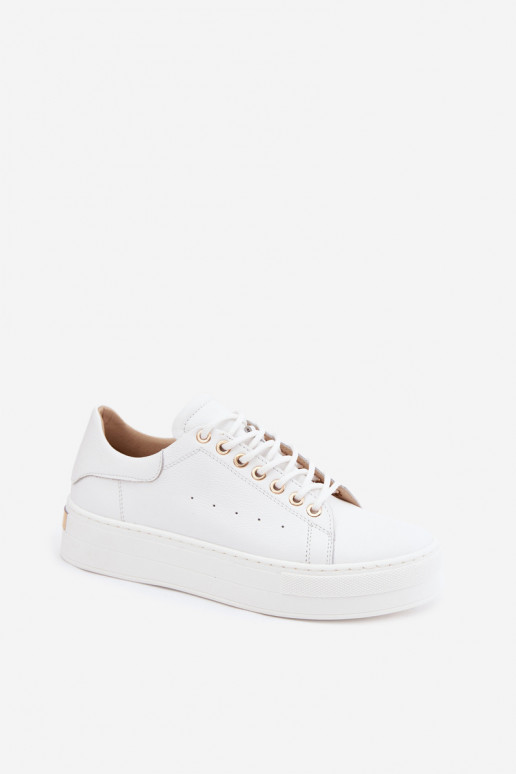 Baltas sieviešu sporta apavi ar platformu Zazoo N408S7
