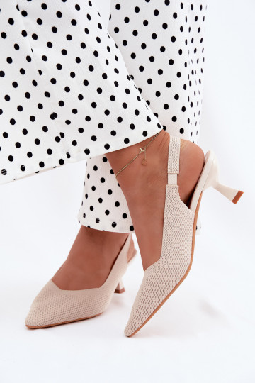 Smilšu krāsas augstpapēžu sandales Typu Klepsydra Purea 2