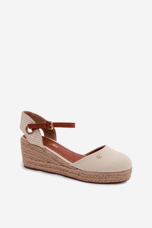 Smilšu krāsas espadrilles ar platformu