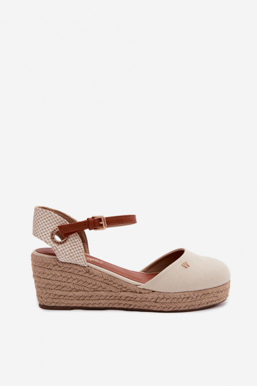 Smilšu krāsas espadrilles ar platformu