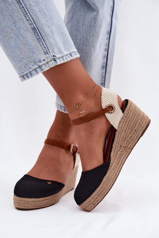 Melnu krāsu espadrilles ar platformu