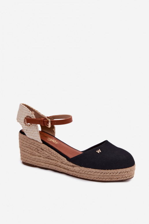 Melnu krāsu espadrilles ar platformu