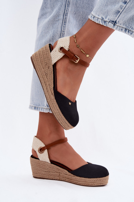 Melnu krāsu espadrilles ar platformu