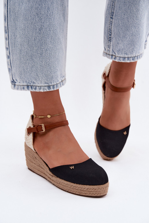 Melnu krāsu espadrilles ar platformu