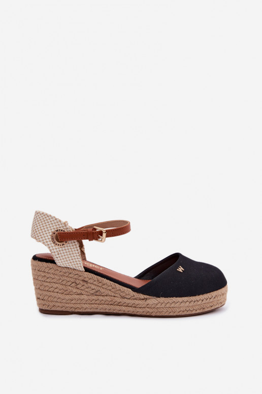 Melnu krāsu espadrilles ar platformu