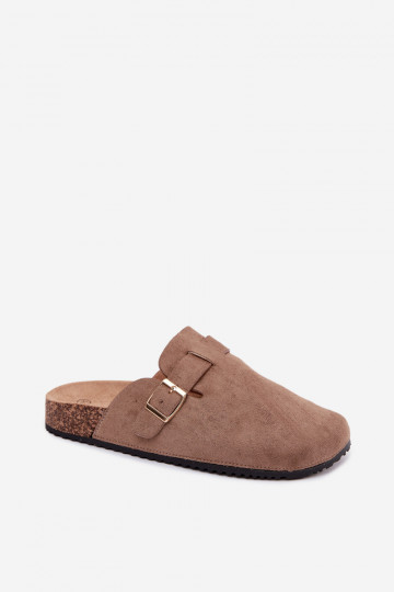 Sieviešu klumpes ar zelta sprādzēm khaki Alpine