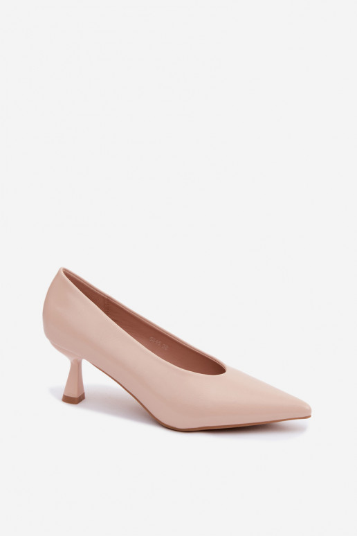 Punktēti apavi ar papēžiem smilšu krāsā Silenta