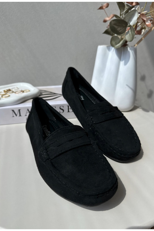 Elegantiķi melni zamša mokasīni Lenvie