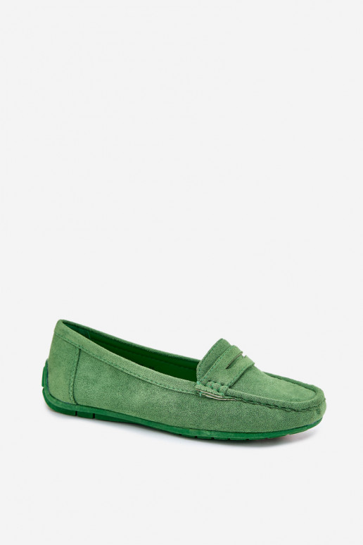 Elegantiķi zaļi zamša mokasīni Lenvie