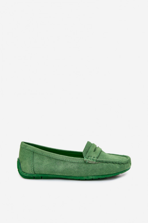 Elegantiķi zaļi zamša mokasīni Lenvie