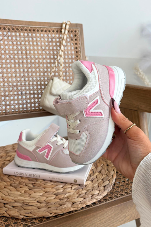 Rozā bērnu sporta apavi ar Velcro aizdari Galisse
