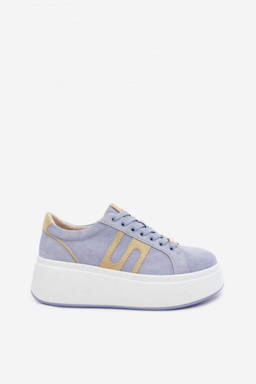 Sneakers modeļa apavi Sieviešu ar platformu no dabīgas ādasoIna Zilas krāsas Salima