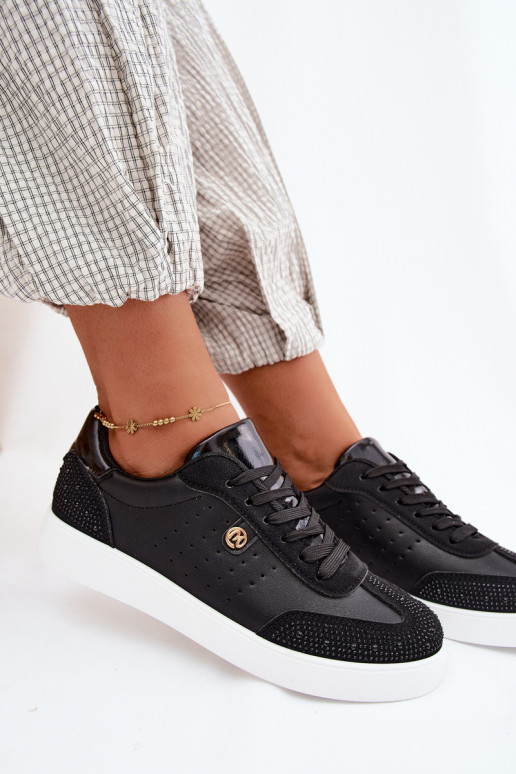 Sneakers modeļa apavi Sieviešu Ar Dekorāciju melnas krāsas Soothe