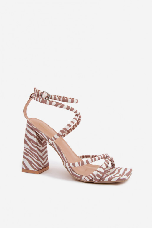 Augstpapēžu sandales smilšu krāsā Zebra Josette