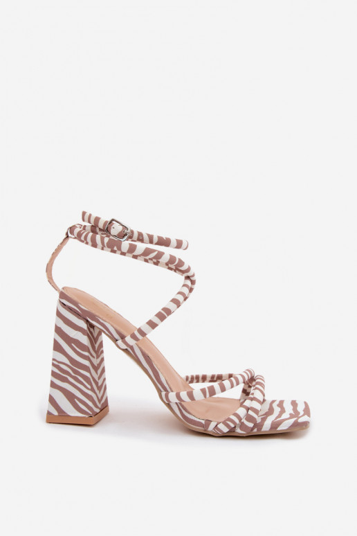 Augstpapēžu sandales smilšu krāsā Zebra Josette