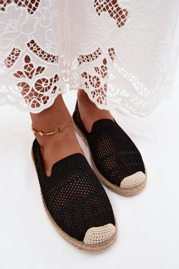 Melnas mežģīņu espadrilles Candessa 2