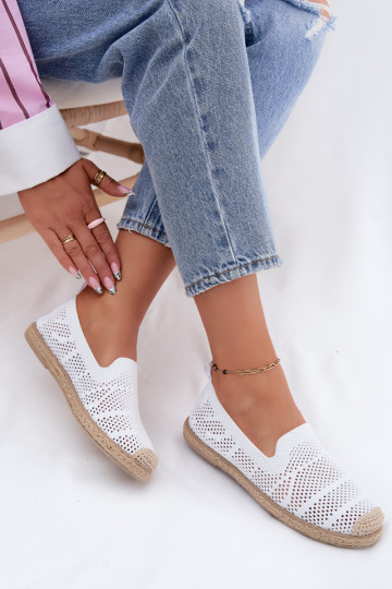 Caurspīdīgas baltas espadrilles Candessa