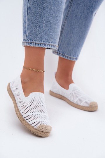 Caurspīdīgas baltas espadrilles Candessa 2