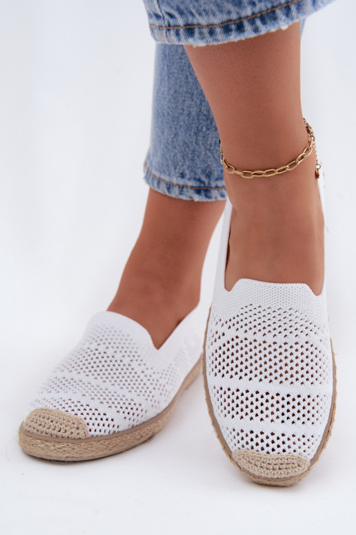 Caurspīdīgas baltas espadrilles Candessa