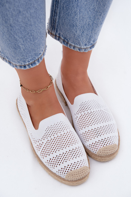 Caurspīdīgas baltas espadrilles Candessa