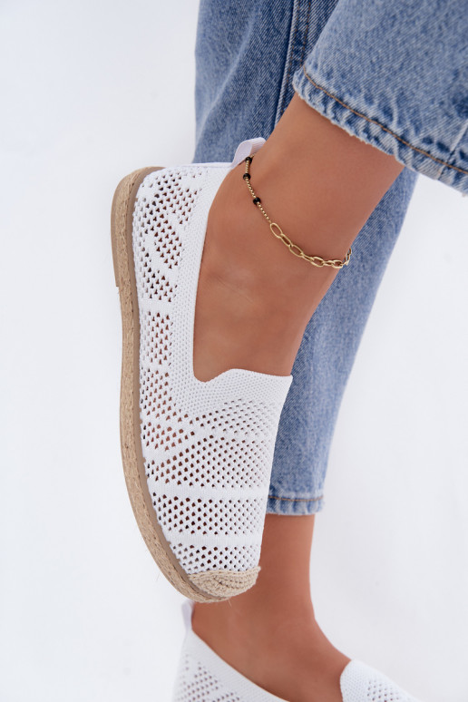 Caurspīdīgas baltas espadrilles Candessa
