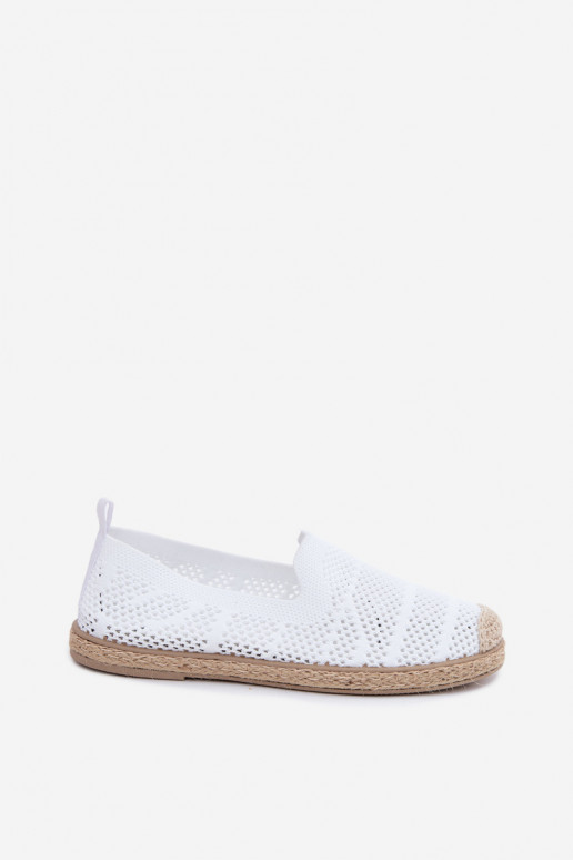 Caurspīdīgas baltas espadrilles Candessa