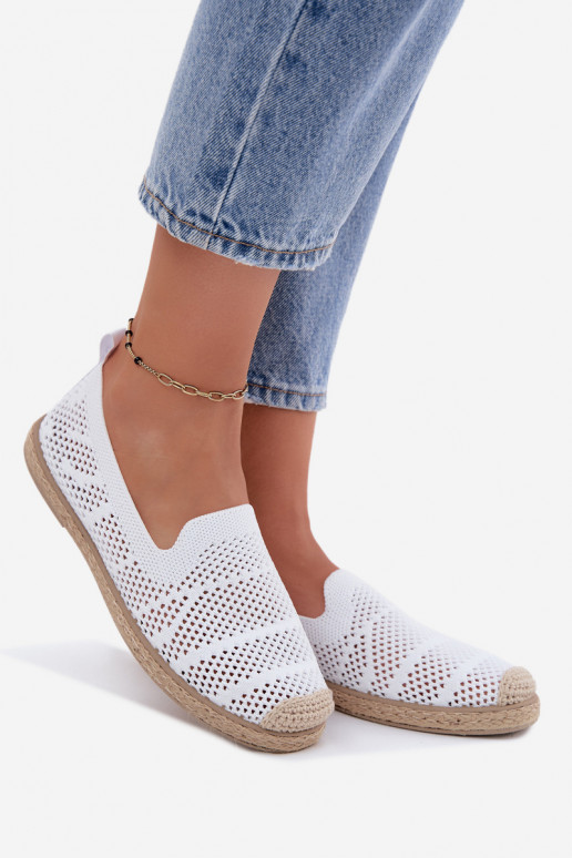 Caurspīdīgas baltas espadrilles Candessa