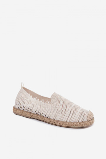 Caurspīdīgas ziloņu kaula krāsas espadrilles Candessa 2