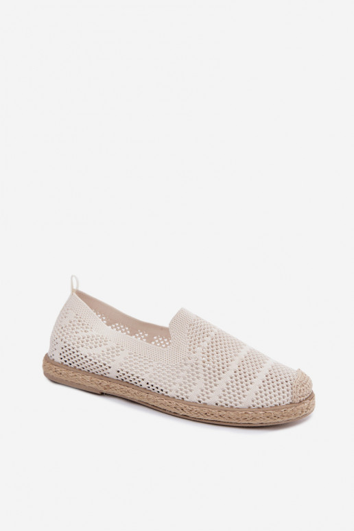 Caurspīdīgas ziloņu kaula krāsas espadrilles Candessa
