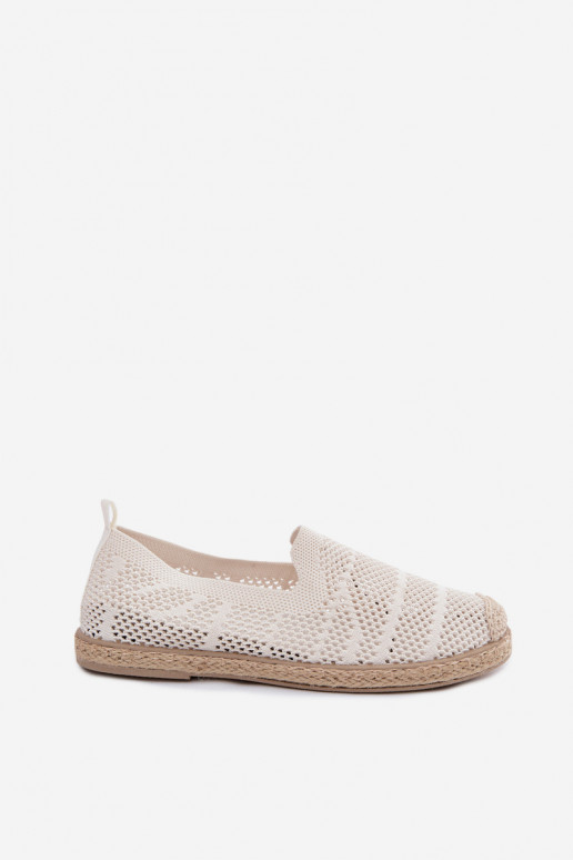 Caurspīdīgas ziloņu kaula krāsas espadrilles Candessa