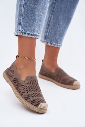 Caurspīdīgas haki krāsas espadrilles Candessa
