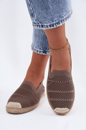 Caurspīdīgas haki krāsas espadrilles Candessa 2
