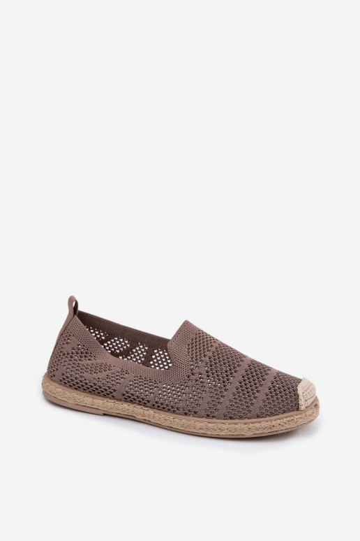 Caurspīdīgas haki krāsas espadrilles Candessa