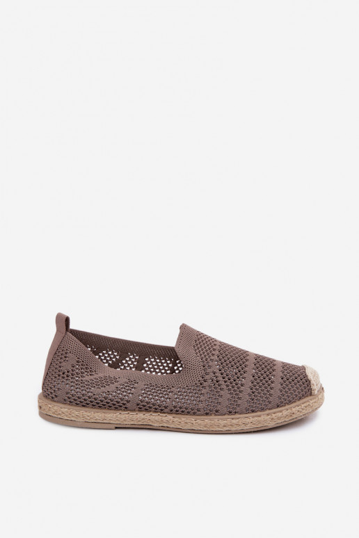 Caurspīdīgas haki krāsas espadrilles Candessa