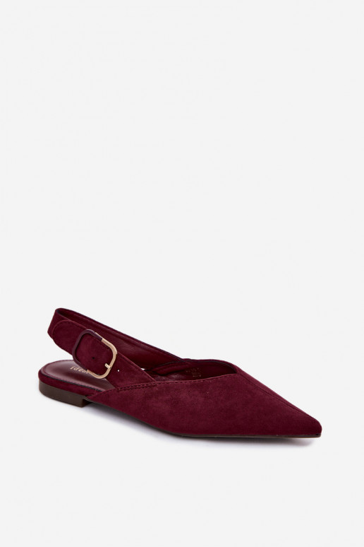 Sieviešu balerīnas ar sprādzēm bordo krāsā Tanelia