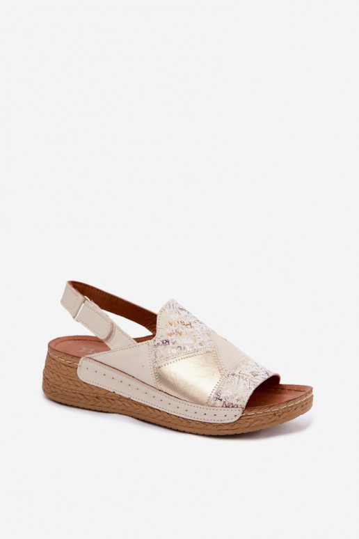 Smilšu krāsas platformas sandales Su Braid Tai turiciejka L7067-04