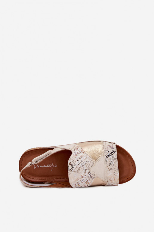 Smilšu krāsas platformas sandales Su Braid Tai turiciejka L7067-04