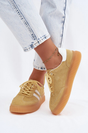 Dzeltenie zamšā platformas sporta apavi Artelle 2