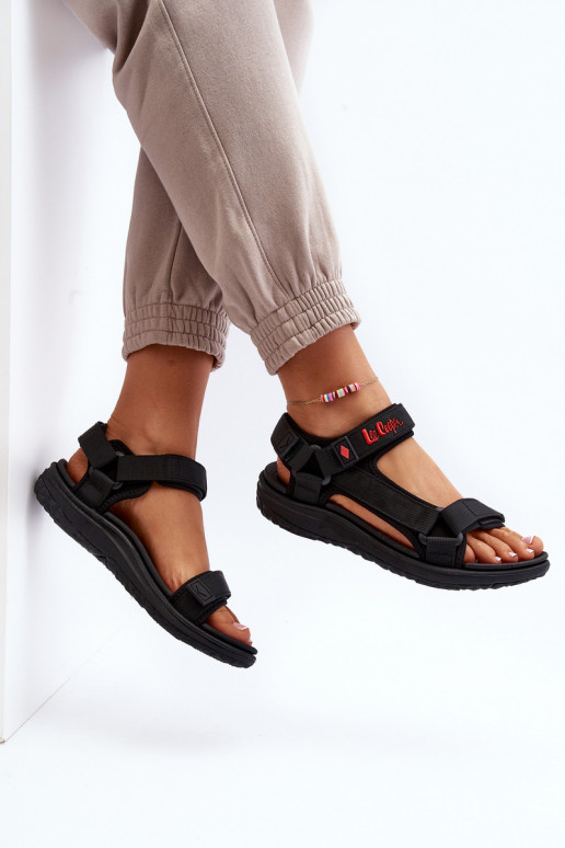 Sieviešu sandales ar lipīgām aizdares melnā krāsā Lee Cooper LCIN-26-34-4423L