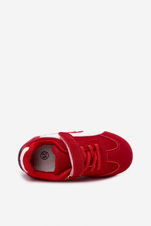 Bērnu sporta apavi ar velcro aizdariem sarkanā krāsā Perrin