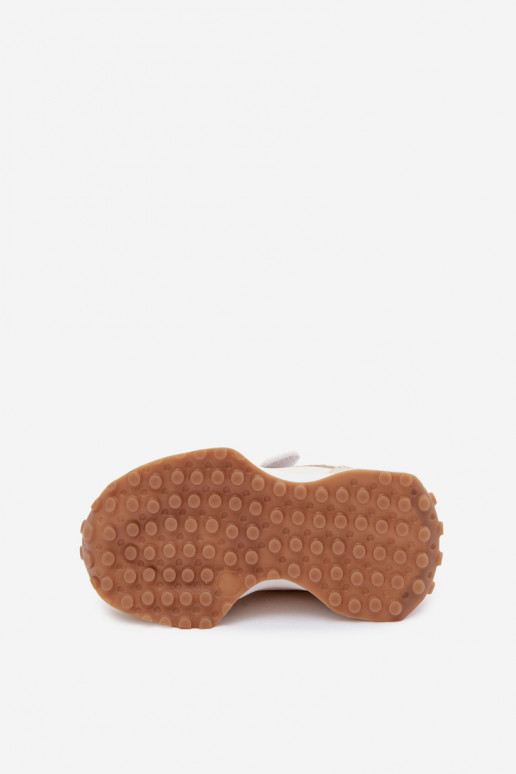 Bērnu sporta apavi ar velcro un leopardu rakstu smilšu krāsā Cosima