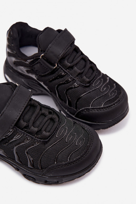 Bērnu sporta apavi ar velcro melnā krāsā Rider