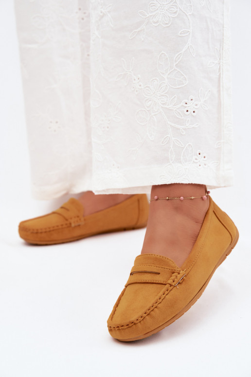 Elegantiški mokasīni no mākslīgās zamšādas sinepju krāsā Lenvie